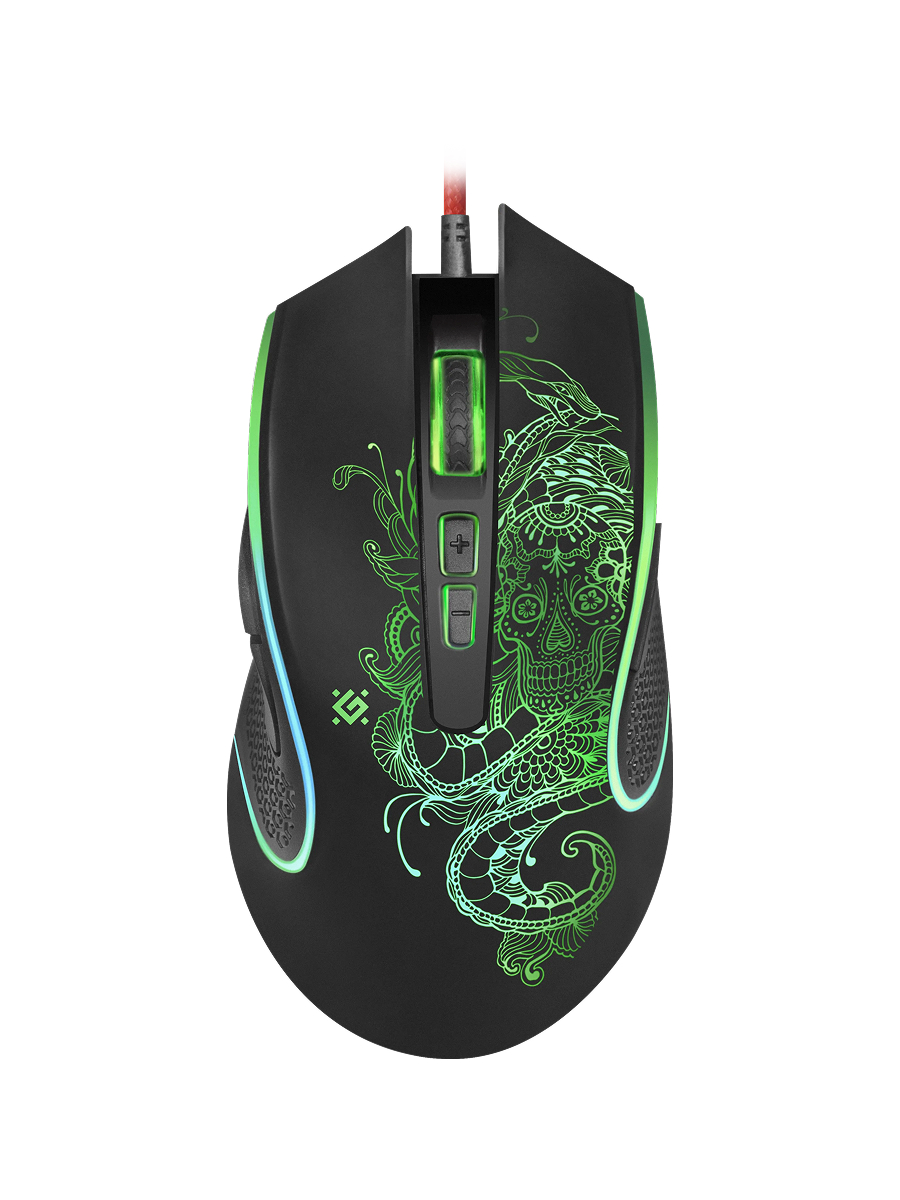 Мышь проводная DEFENDER Venom (Веном) GM-640L черный (USB, 7200dpi, 8but) (52640)