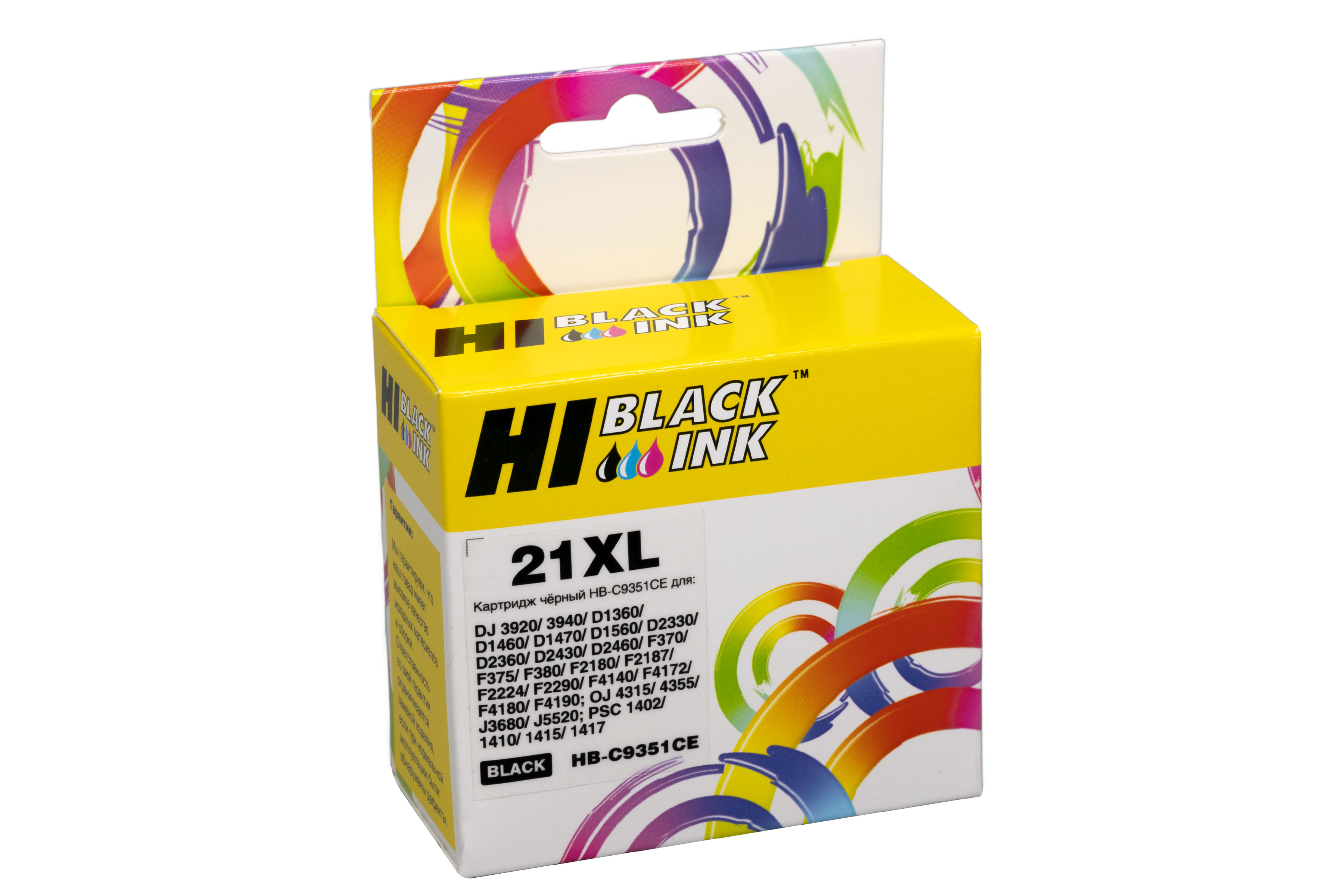 Картридж Hi-Black (HB-C9351CE) для HP DJ 3920/3940, №21XL, Bk
