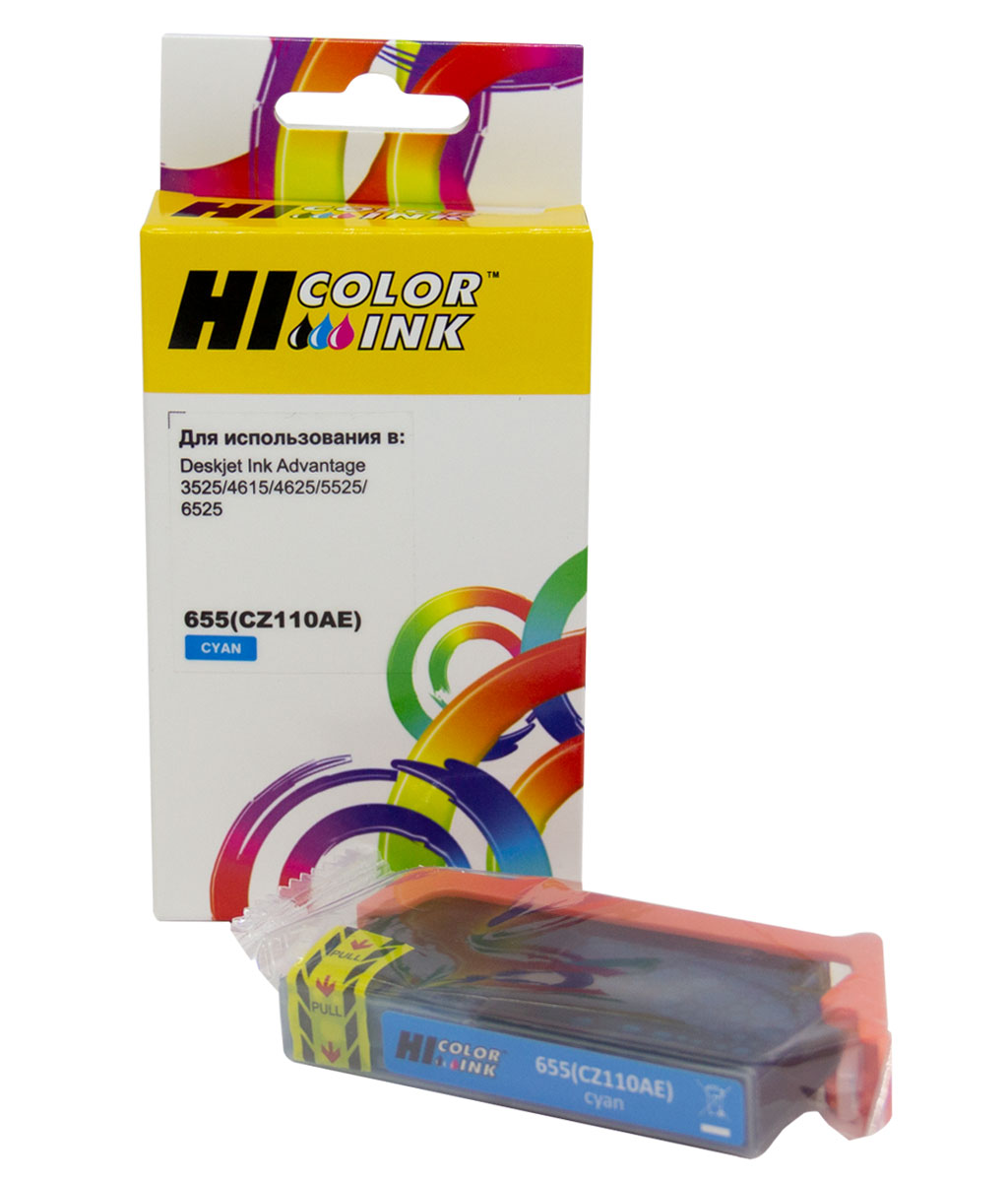 Картридж Hi-Black (HB-CZ110AE) для HP DJ IA 3525/5525/4615/4525, №655, C