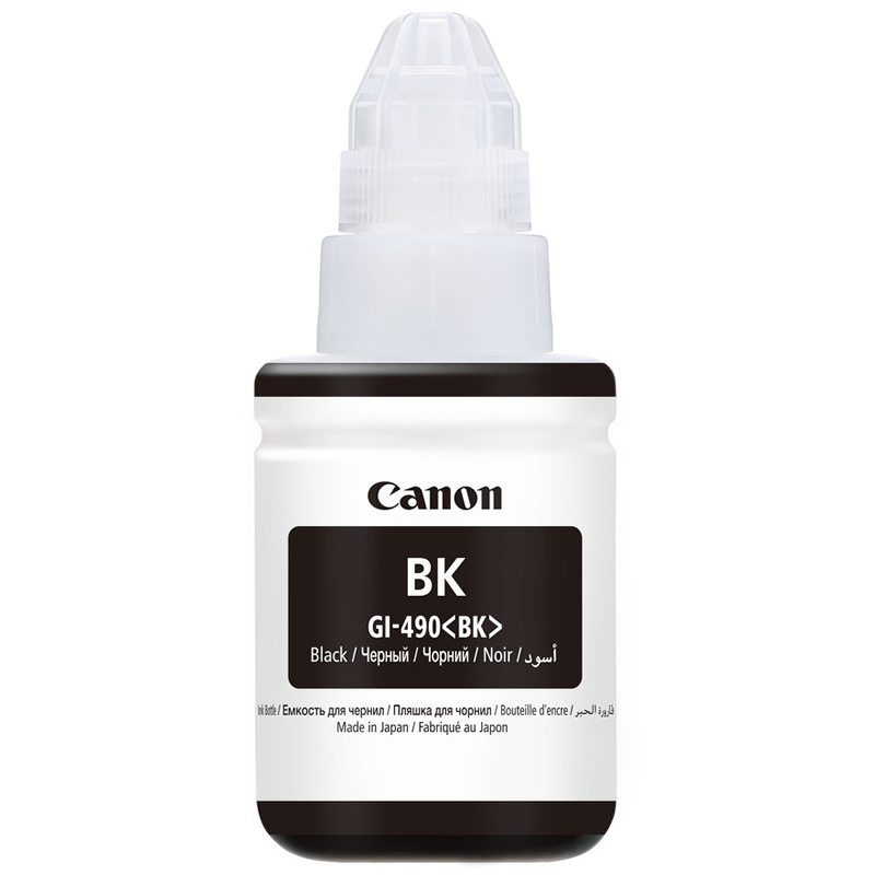 Чернила Canon GI-490BK PIXMA G1400/2400/3400, 135мл (O) черные 0663C001