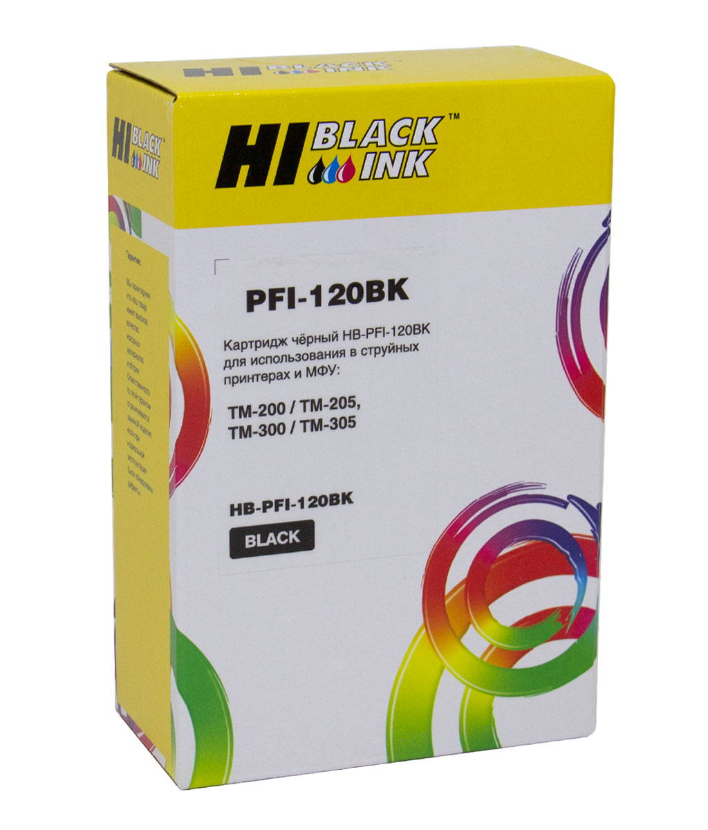 Картридж Hi-Black (PFI-120BK) для Canon TM-200/205/300//255/350/355, Black