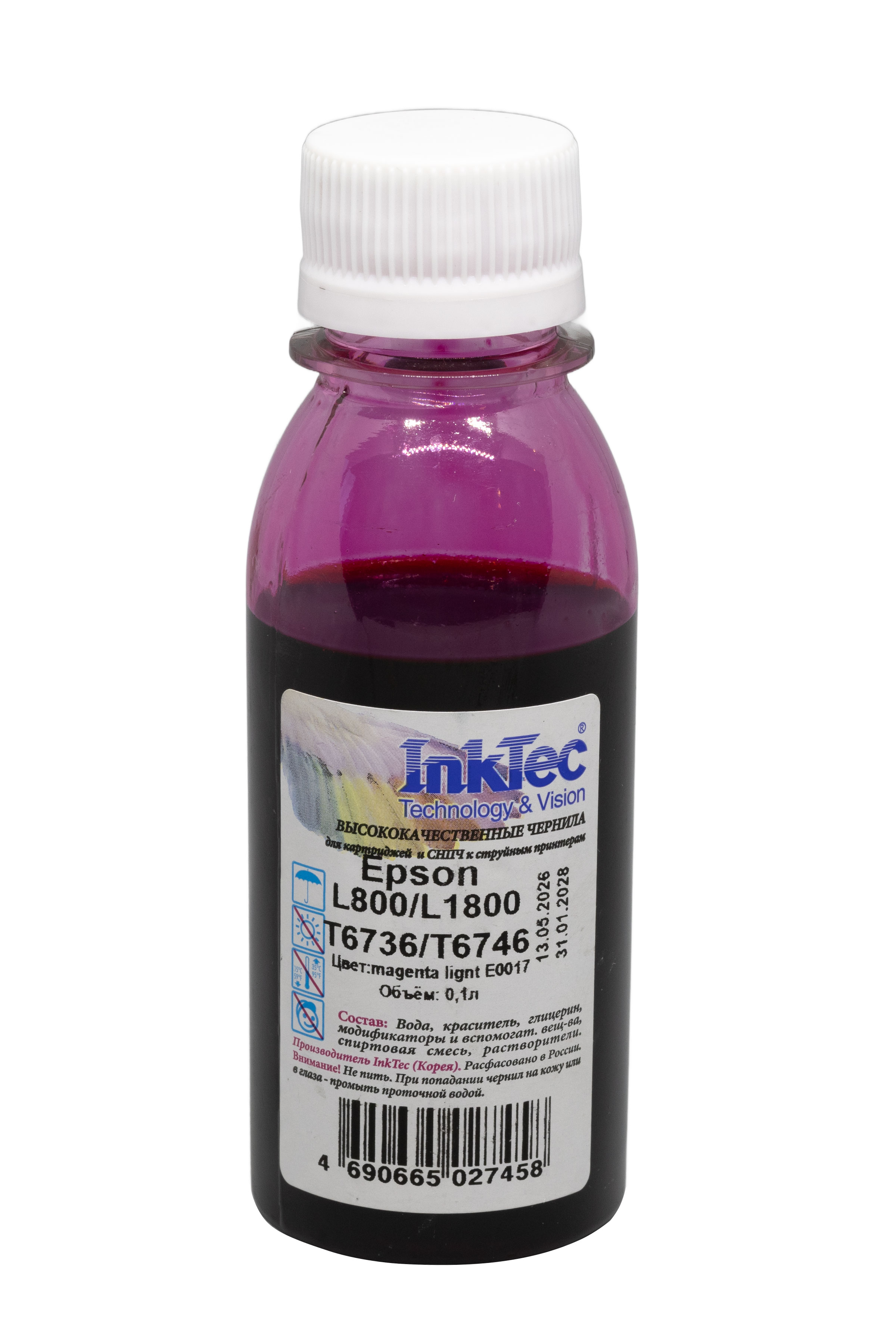 Чернила InkTec (E0017) для Epson L800/L1800 (T6736/ T6746), ML, 0,1 л.