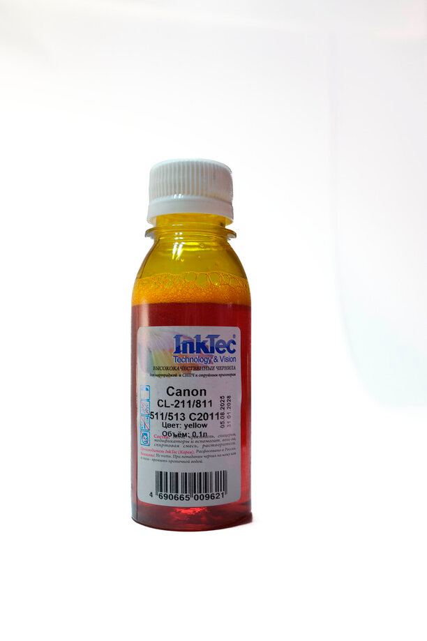 Чернила InkTec (C2011) для Canon CL-211/811/511/513, Y, 0,1 л.