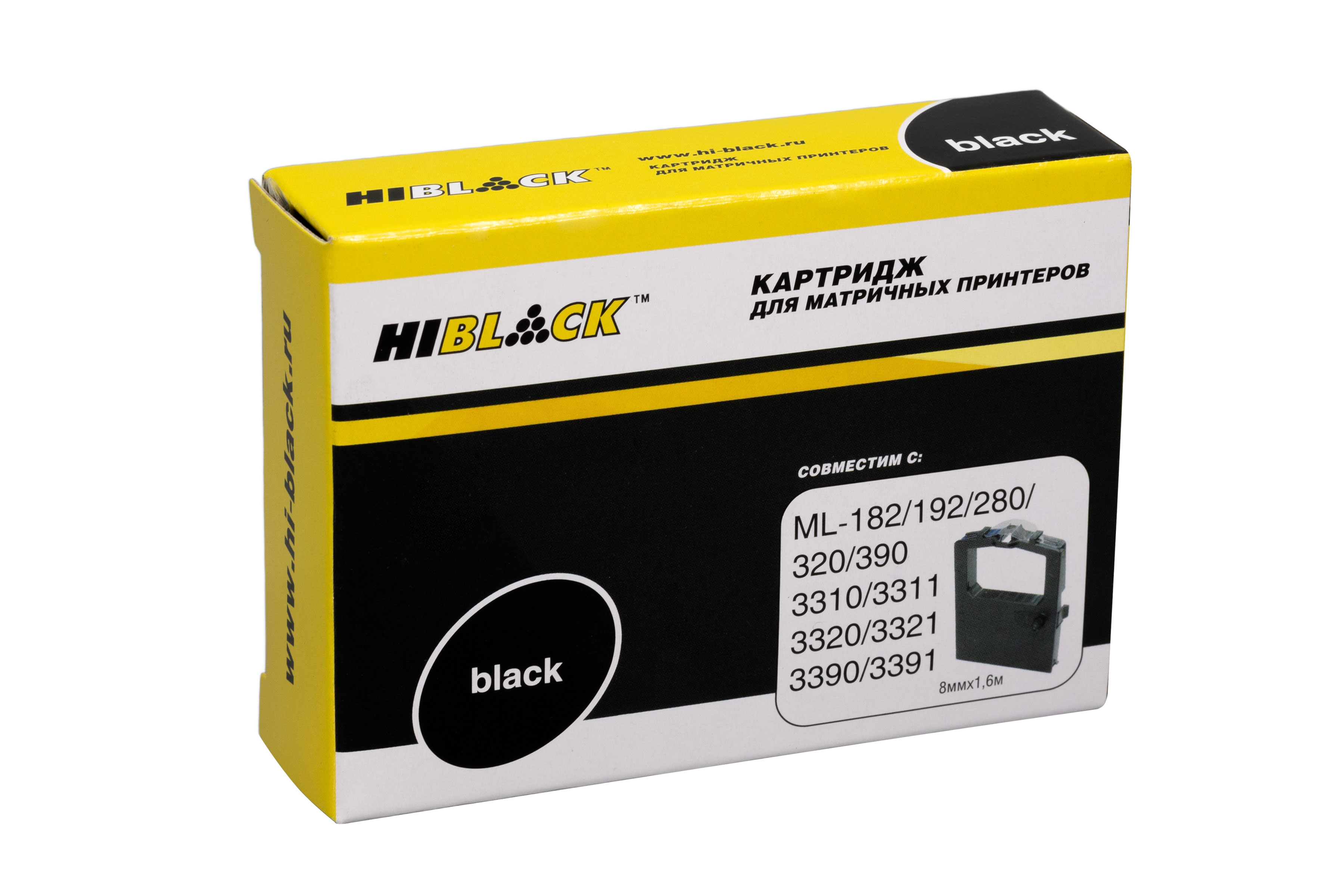 Картридж Hi-Black для Oki Microline 182/320/192/193/321/390/3310/3311/3320, Bk, б/шва,1,6м
