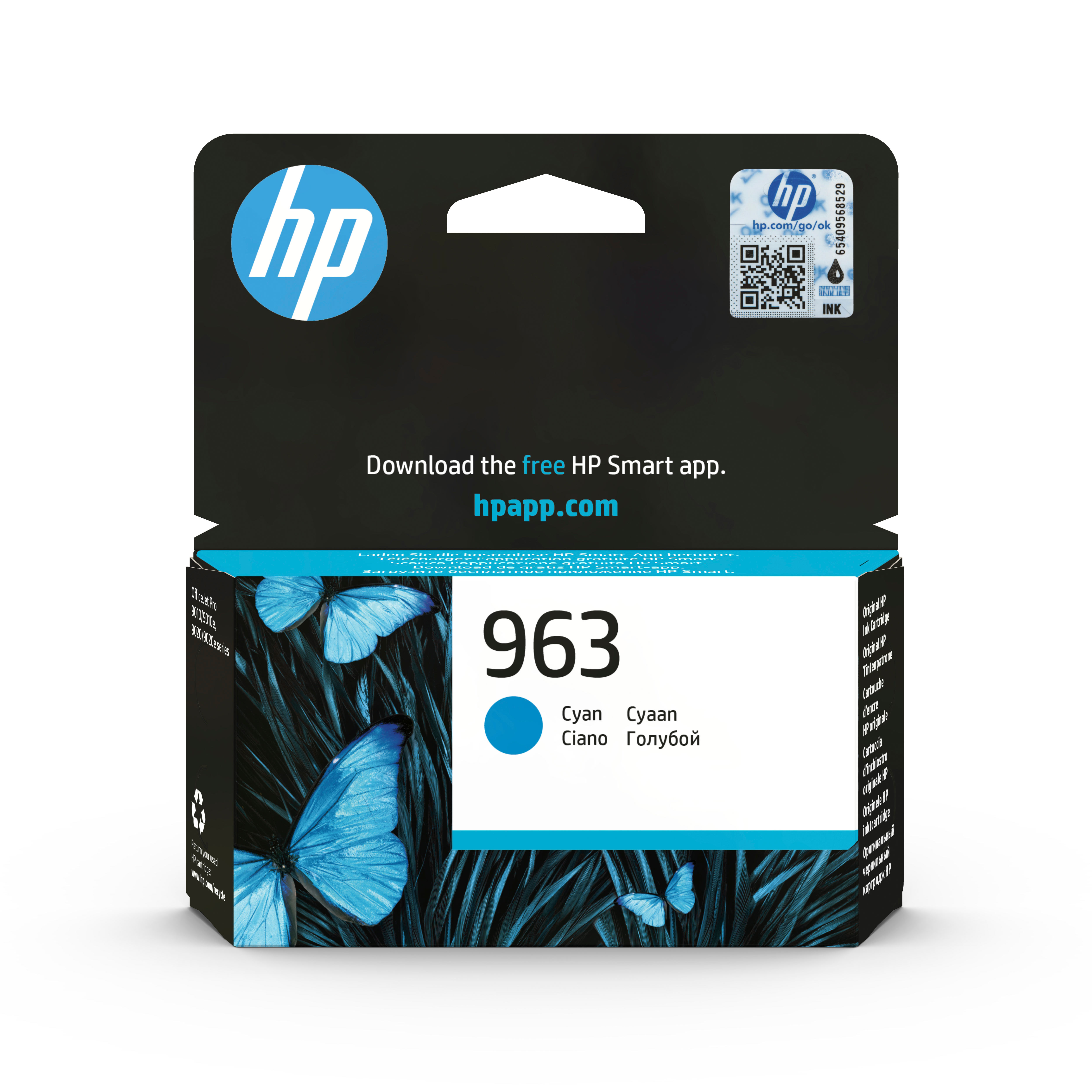 Картридж 963 для HP OfficeJet Pro 901x/902x/HP, 0,7К (O) голубой 3JA23AE
