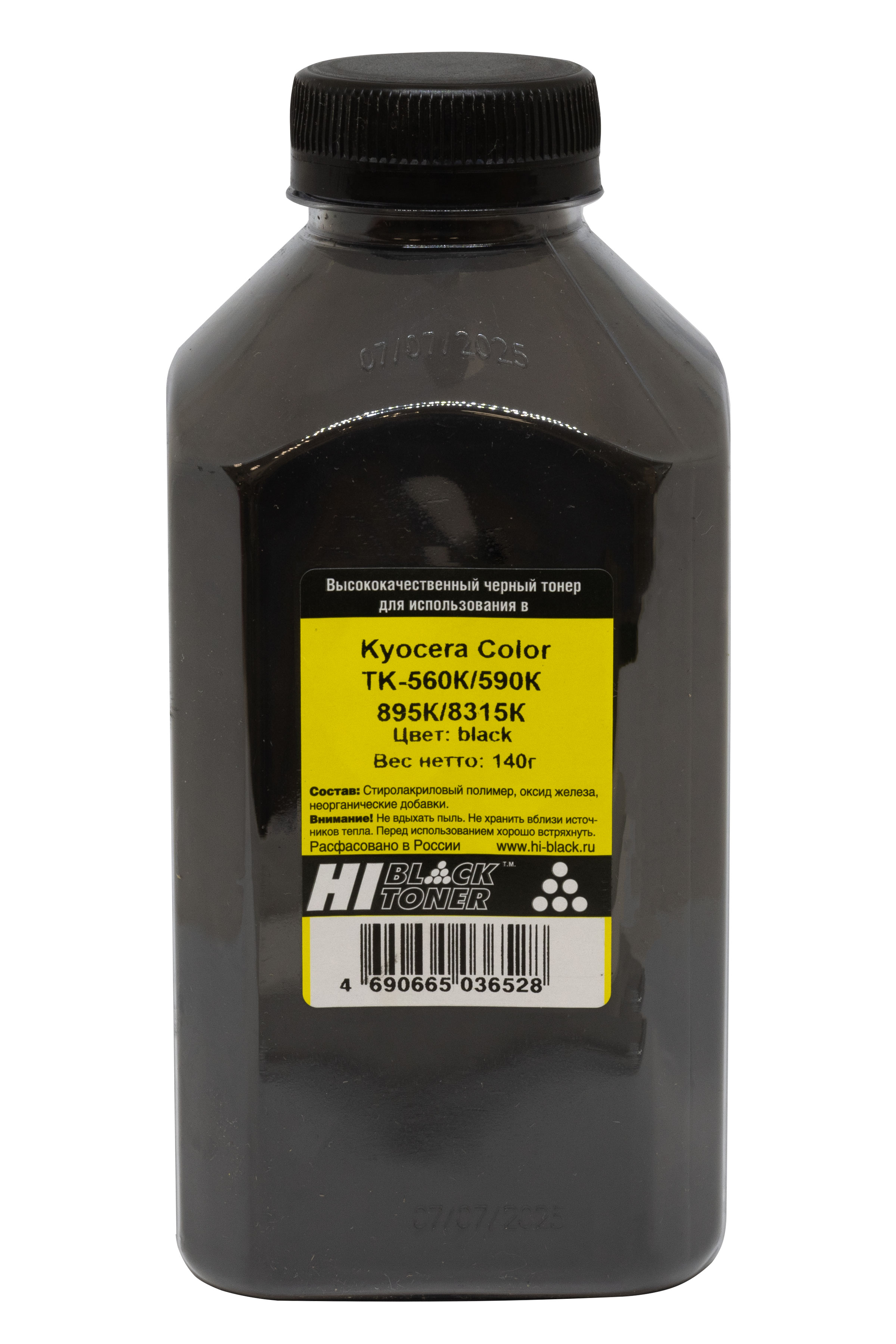 Тонер Hi-Black для Kyocera Color TK-560K/590K/895K/8315K, Bk, 140 г, банка