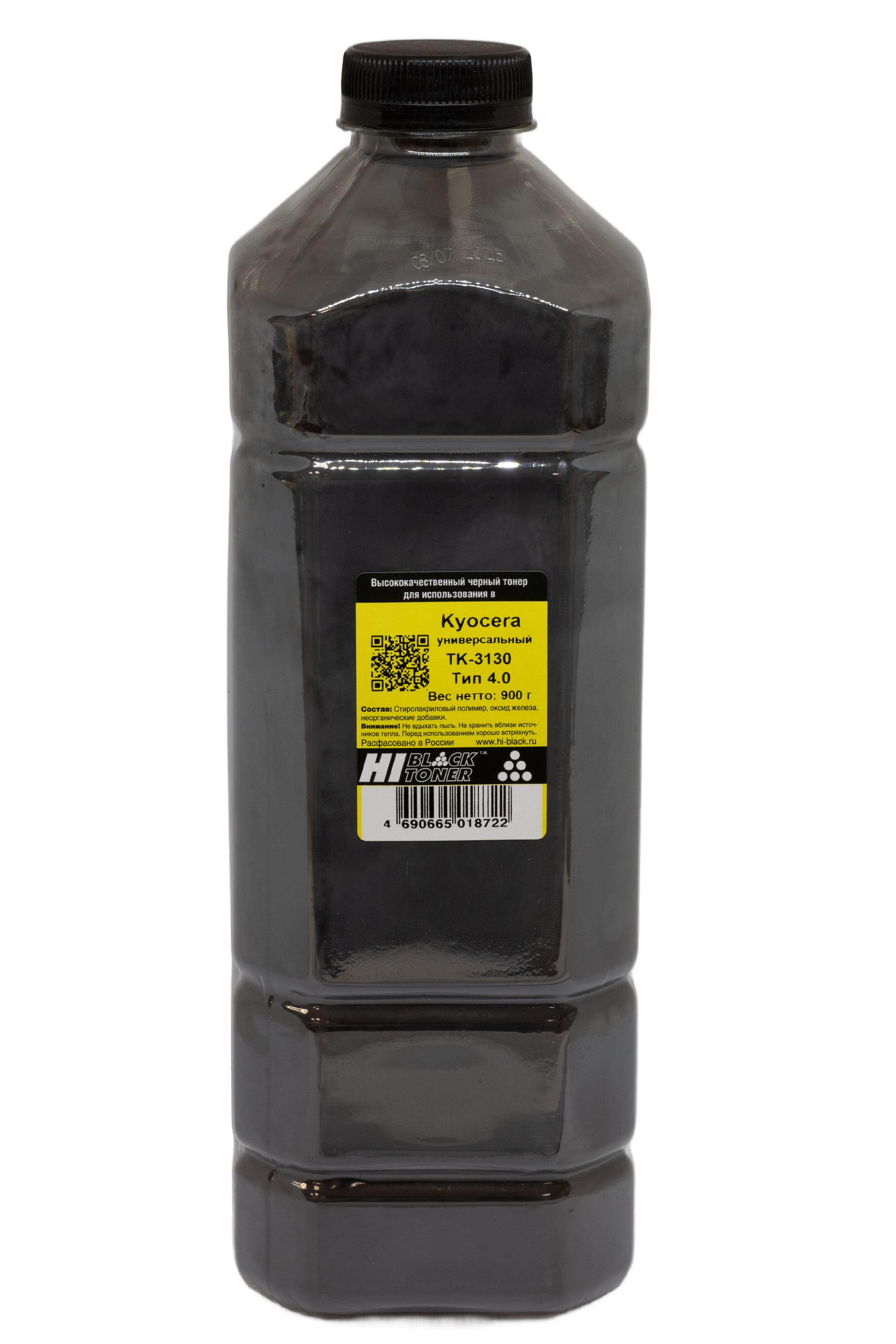 Тонер Hi-Black Универсальный для Kyocera TK-3130, Тип 4.0, Bk, 900 г, канистра