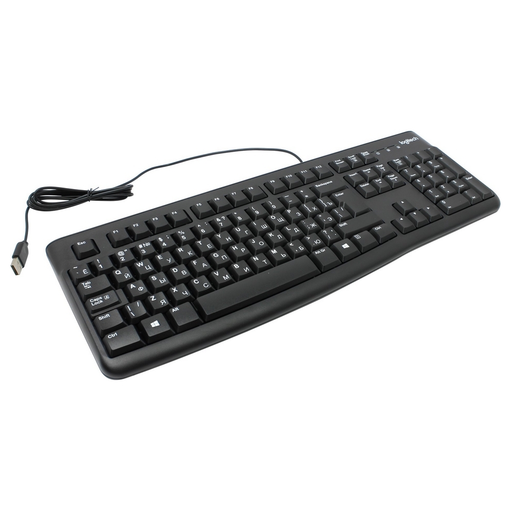 Клавиатура проводная LOGITECH K120 черный (USB, 104 клавиши) (920-002522)