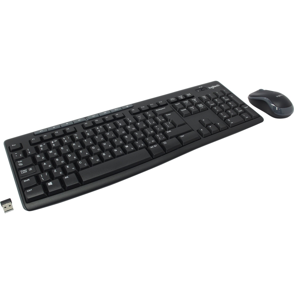 Комплект клавиатура+мышь беспроводной LOGITECH MK270 черный (USB, 1000dpi) (920-004518)