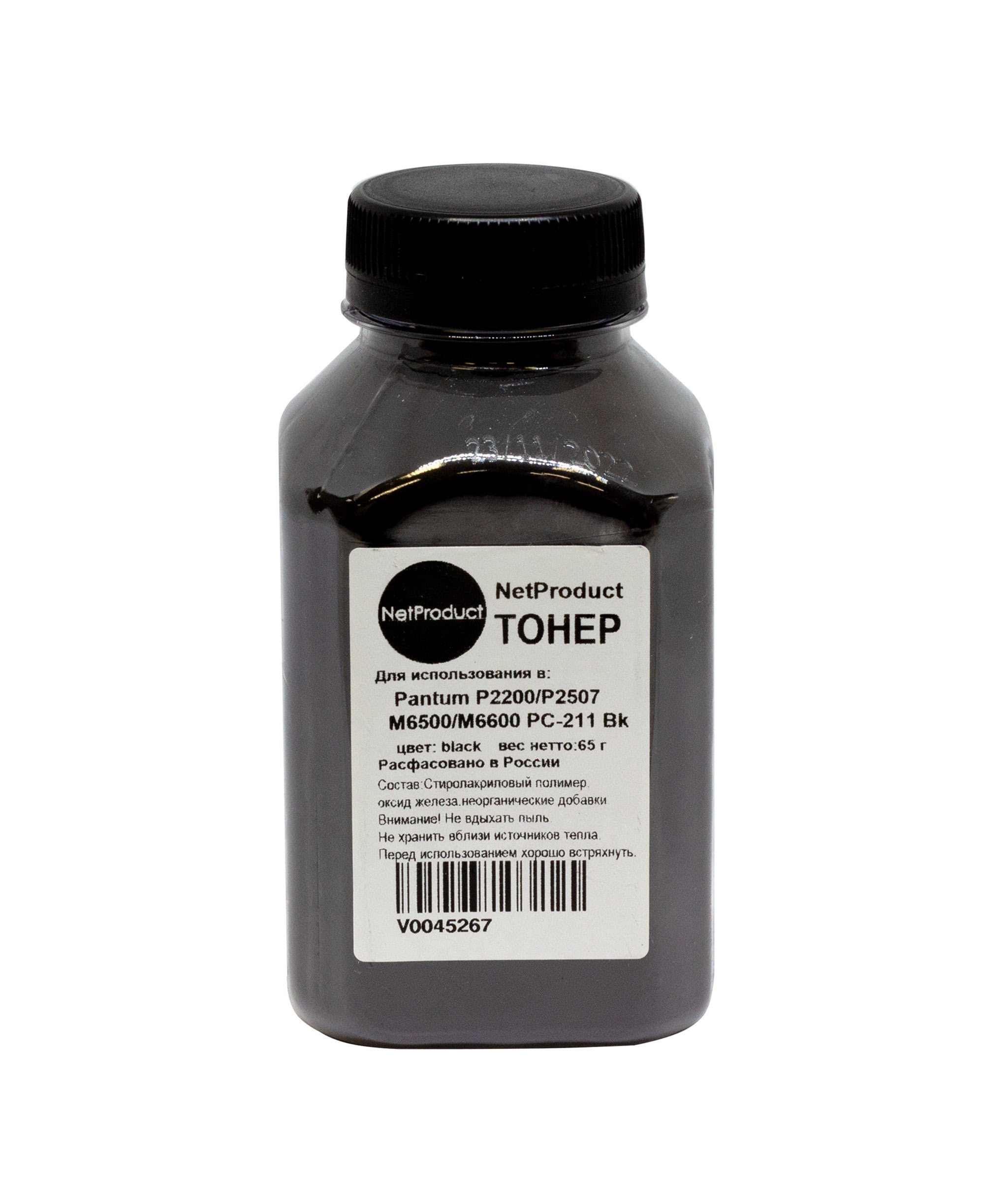Тонер NetProduct для Pantum P2200/P2507/M6500/M6600 PC-211 Bk, 65 г, банка