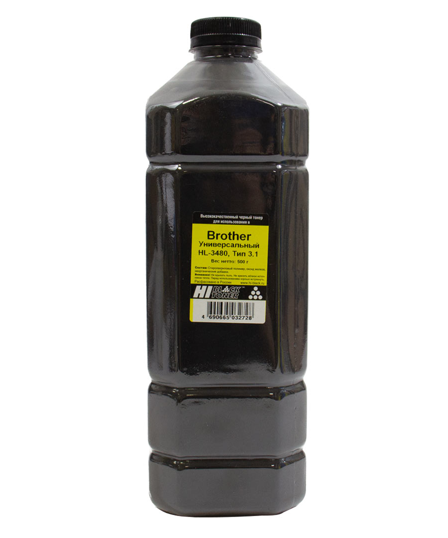 Тонер Hi-Black Универсальный  для Brother TN-3480/TN-3430, Тип 3.1, Bk, 500 г, канистра