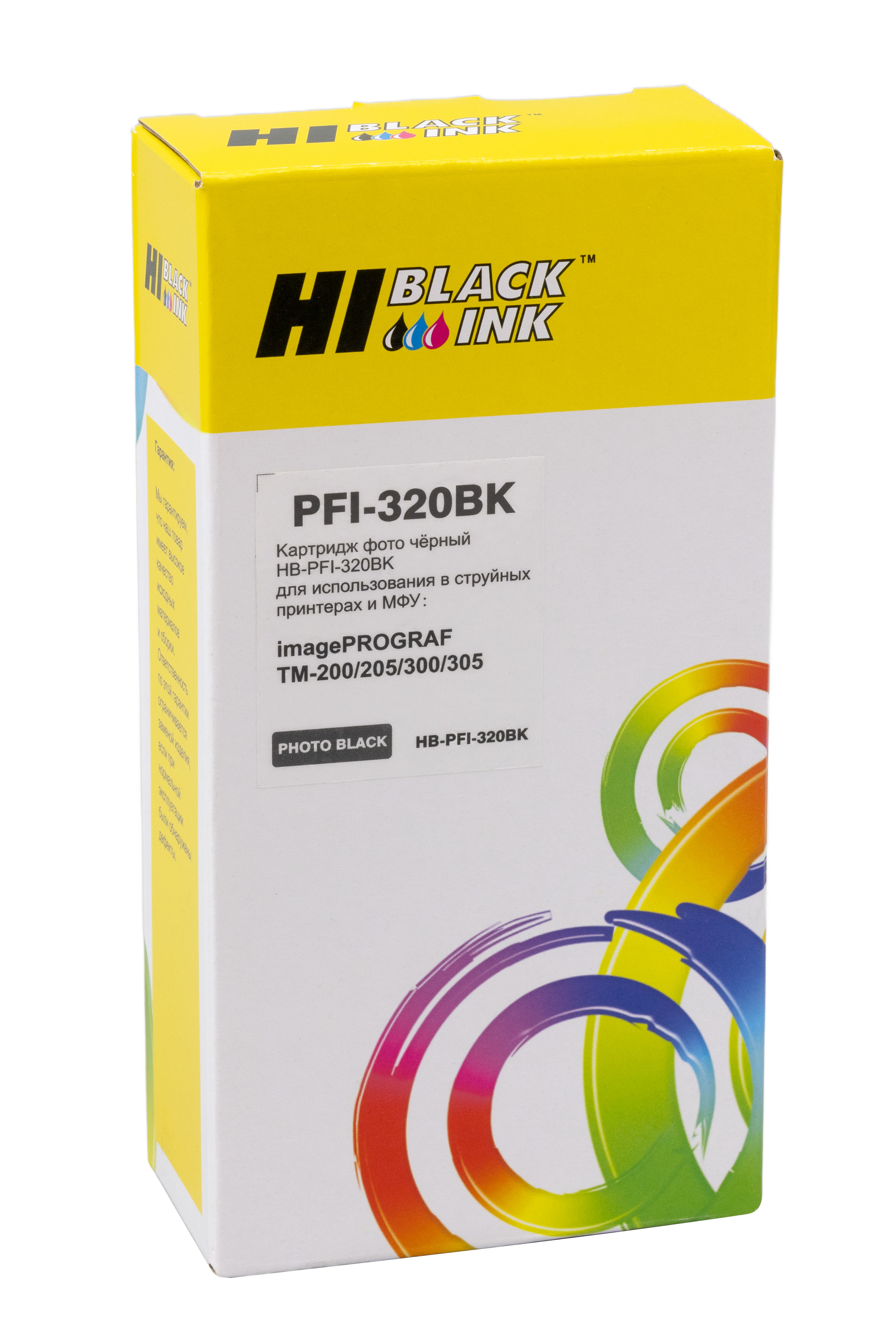 Картридж Hi-Black PFI-320BK для Canon imagePROGRAF TM-200/200MFP/205/300/300FMP/305, ВК