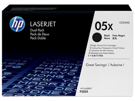 Картридж 05X для HP LJ P2055d/dn, Двойная упаковка 2*6.5k (O) черный  CE505XD