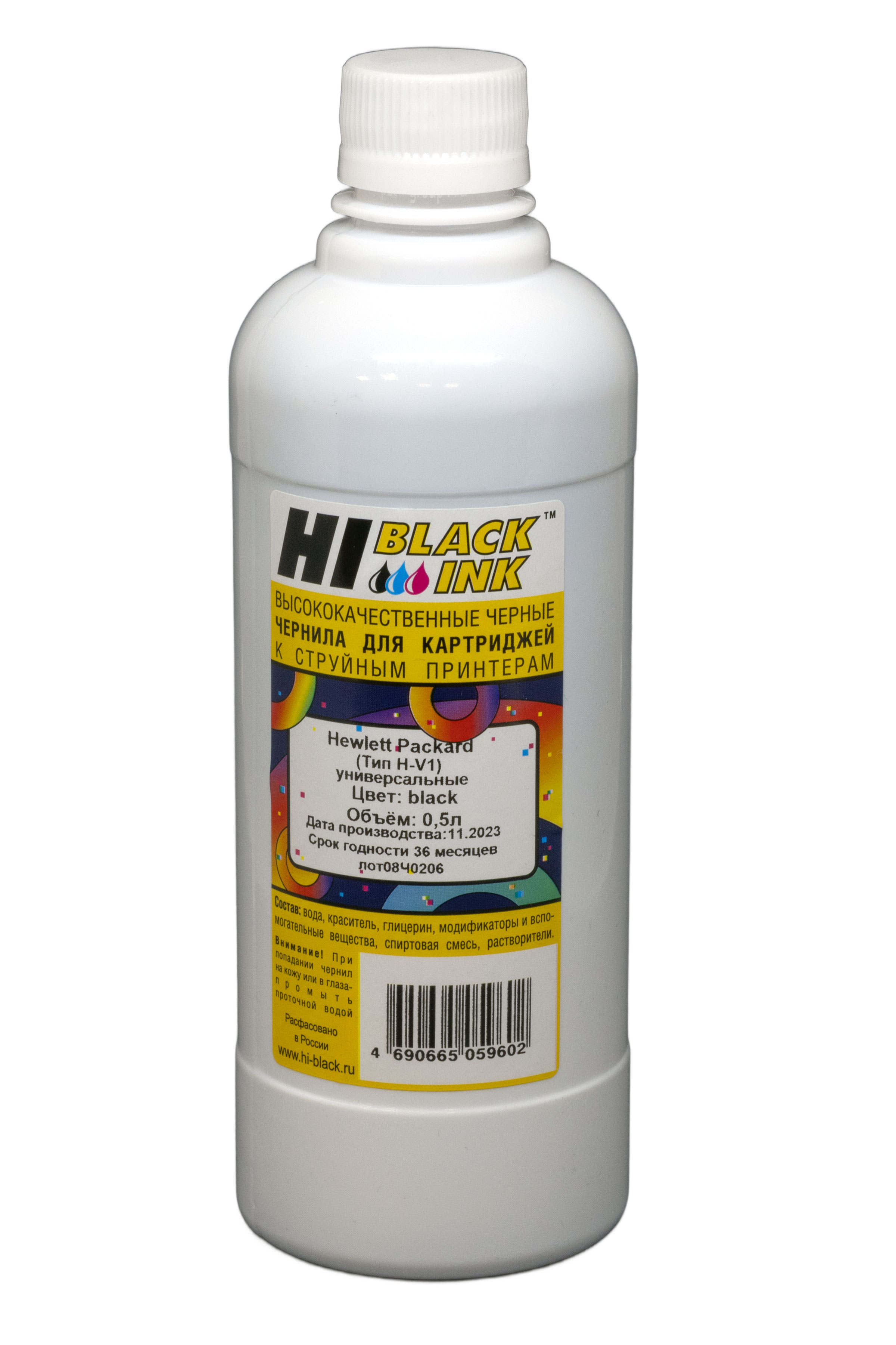 Чернила Hi-Black Универсальные для HP (Тип H-V1) Bk, 0,5 л.