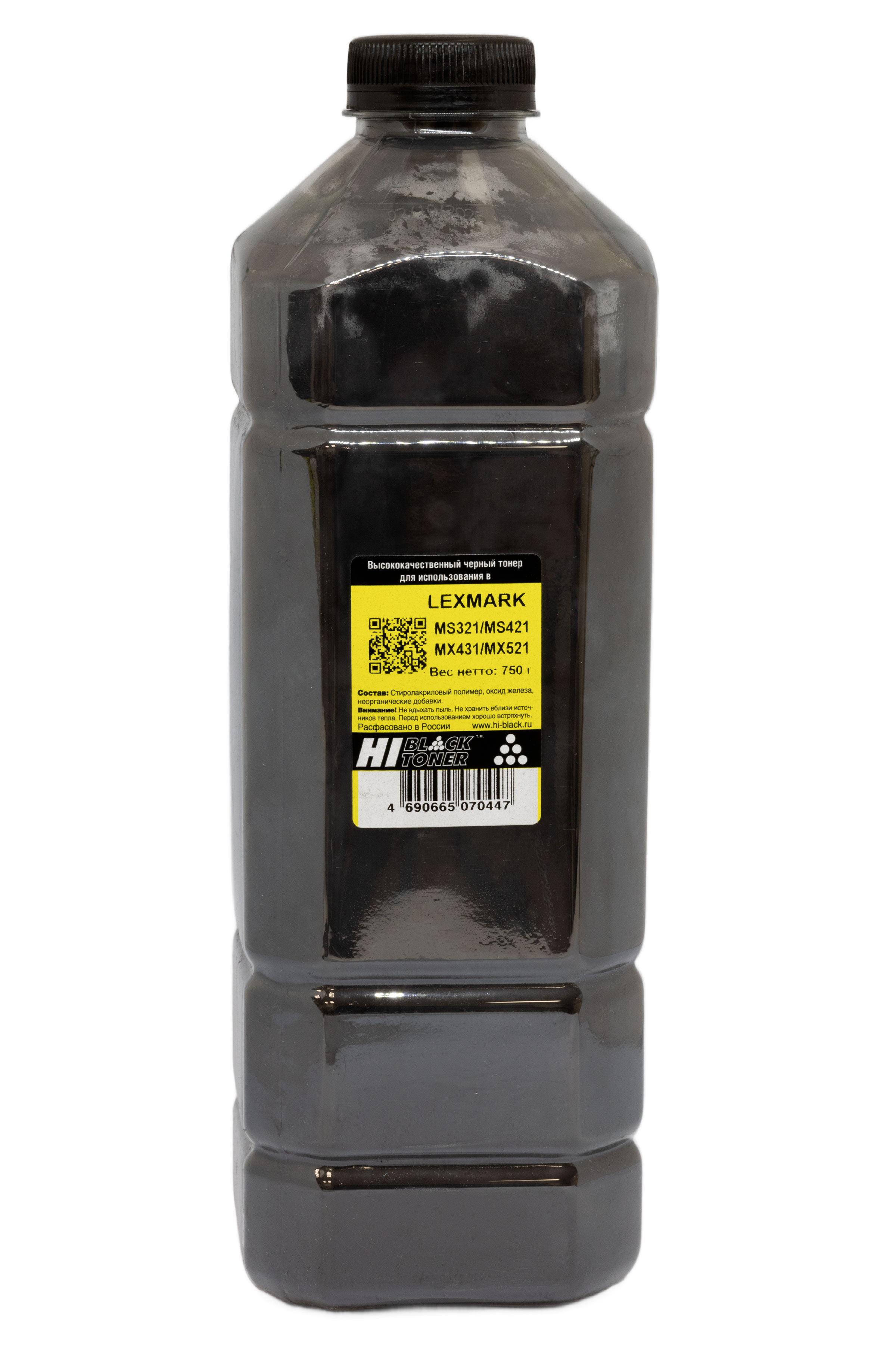 Тонер Hi-Black для Lexmark MS321/MS421/MX431/MX521, Bk, 750 г, канистра