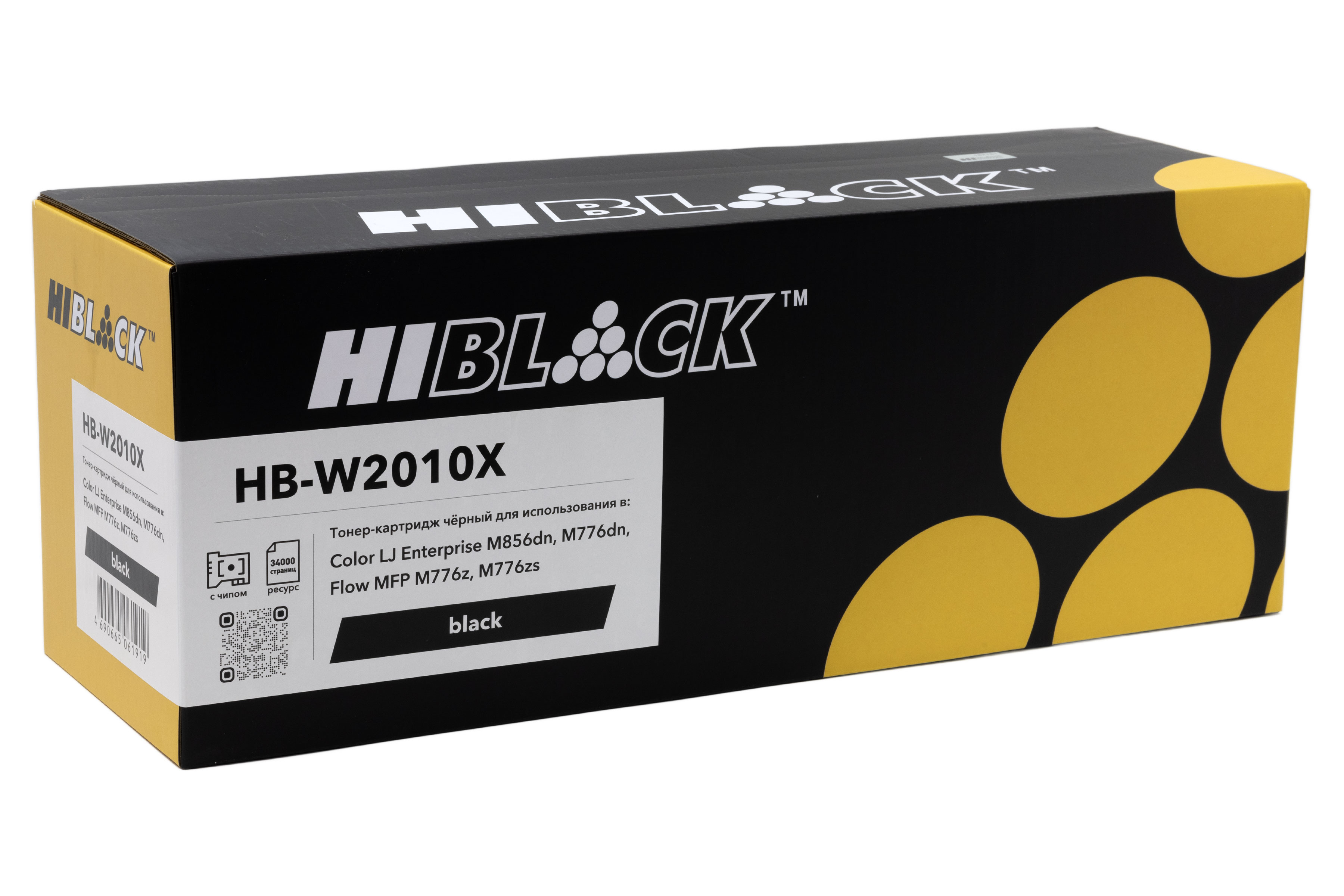 Тонер-картридж Hi-Black (HB-W2010X) для HP Color LaserJet Enterprise M776dn/M776z/M776zs/M, Bk, 34K