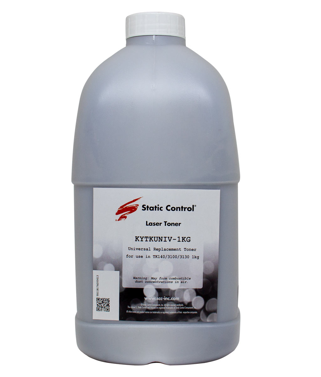 Тонер Static Control для Kyocera FS-1130/4300 (TK-1140/TK-3130), KYTKUNIV, Bk, 1 кг, флакон
