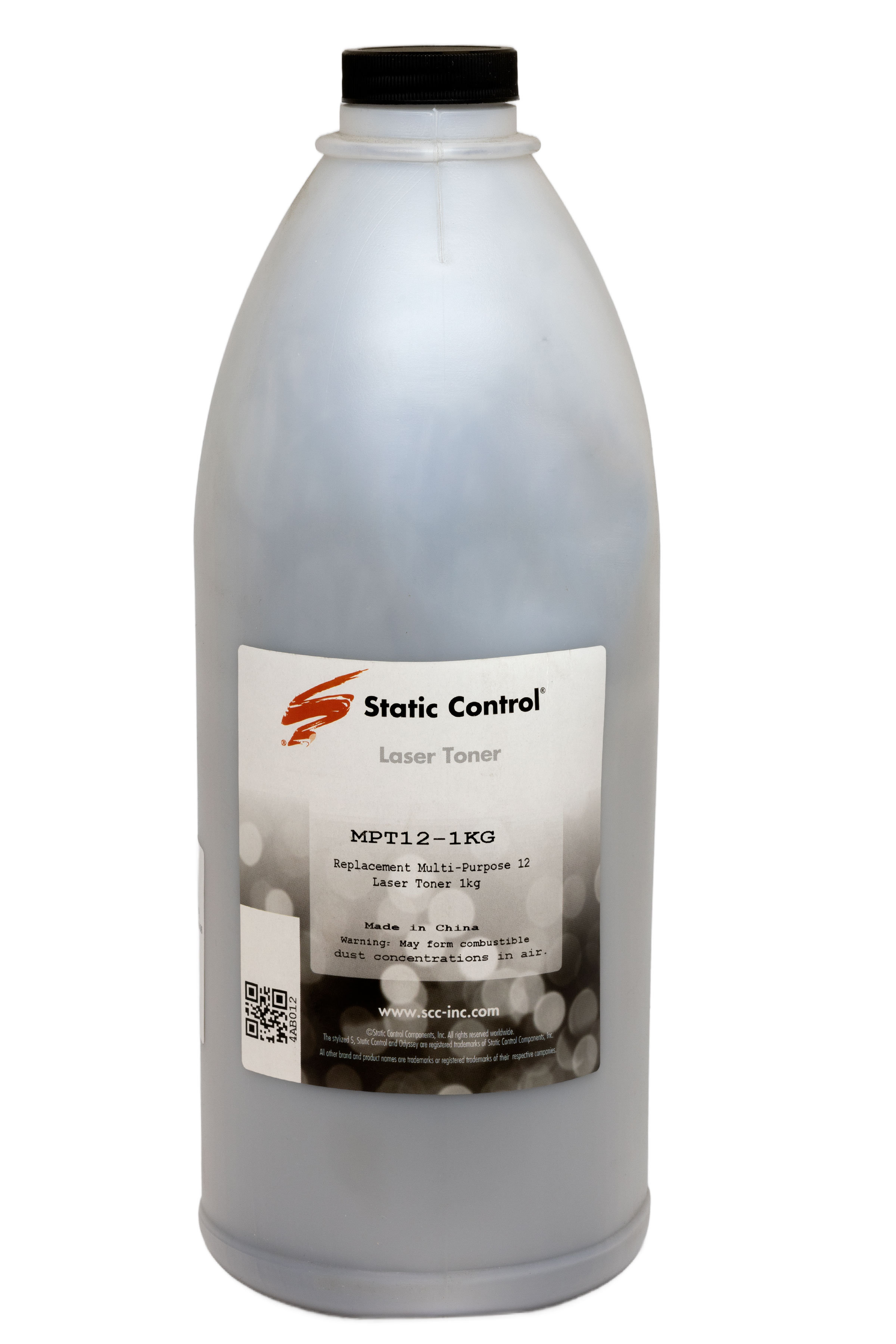 Тонер Static Control для HP LJ 1010/1160/1320, MPT12, Bk, 1 кг, флакон