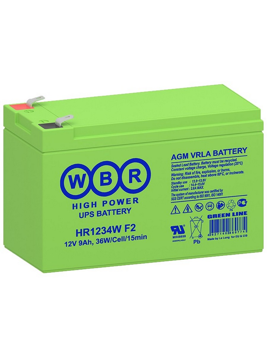 Аккумулятор WBR 12V 9Ah (HR1234W F2)