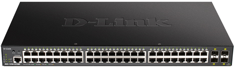 D-Link PROJ Управляемый L2 PoE-коммутатор, 48x1000Base-T PoE, 4x10GBase-X SFP+, PoE-бюджет 370 Вт, CLI, консольный порт RJ-45