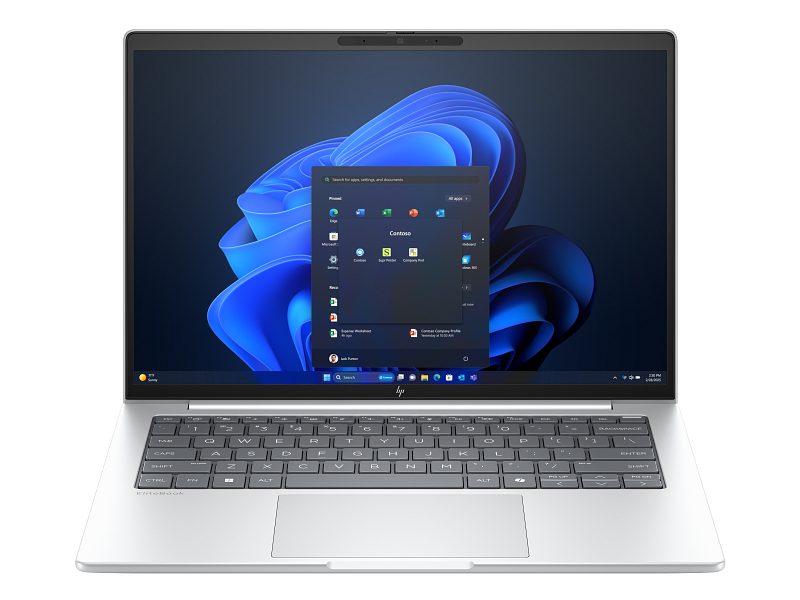 HP EliteBook 8 G1i 14 Intel Core Ultra5-225U,14" WUXGA (1920x1200) IPS 300cd AG,16Gb DDR5-5600MHz(1),512Gb SSD NVMe,Al Case,62Wh,FPS,ENG/RU Kbd Backlit,1.39kg,Silver,1y,Win11Pro