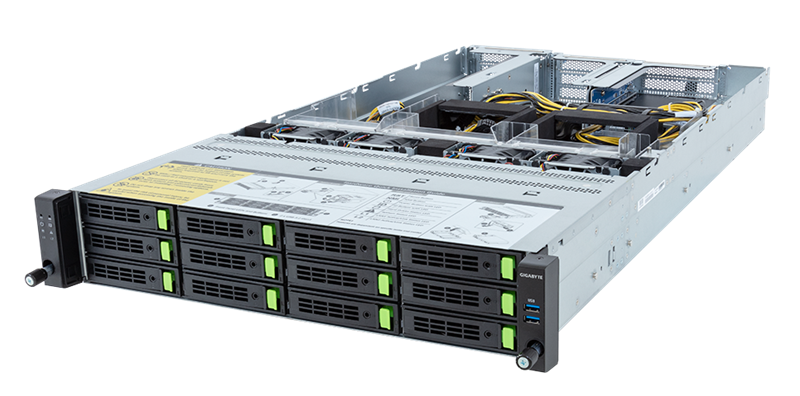 Gigabyte Server Platform R283-SF0 / 2U / 2xIntel (Gen4/5) / 2xHS / 32xDIMM / 12xLFF NVMe/SAS/SATA / 4xGPUs DS / 1xOCP 3.0 / 1xFHHL / 2x2700W / Rails / 1Y (R283-SF0)
