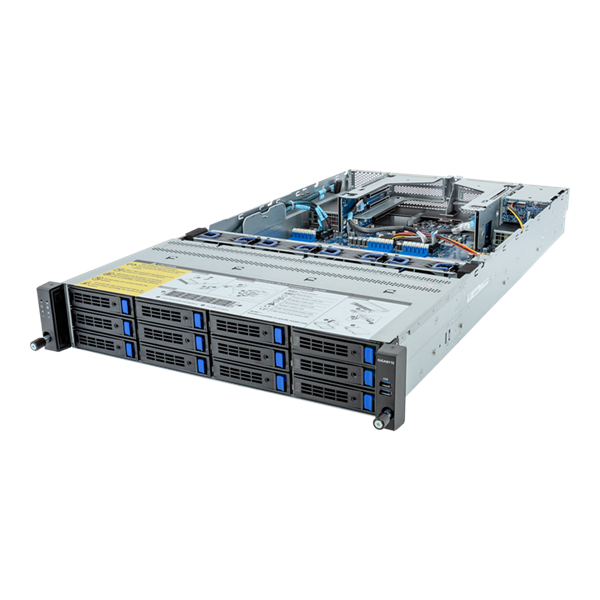 Gigabyte Server Platform R283-Z91 Rev.3x /2U/2xAMD (9004/9005) 2xHS /24xDIMM /12xLFF SAS/SATA via RAID + 2xSFF SAS/SATA + 3xM.2 PCIe Gen3 /2x1GbE / 2xOCP 3.0 /6xFHHL / 2x1600W / Rails / 1Y (R283-Z91)