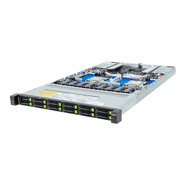 Gigabyte Server Platform R183-Z94 Rev.3x / 1U / 2xAMD (9004/9005) / 2xHS / 24xDIMM / 12xSFF NVME/SAS/SATA + 3xM.2 PCIe Gen3 / 2x1GbE / 2xOCP 3.0 / 2xFHHL / 2x1600W / Rails / 1Y (analog R183-Z92)