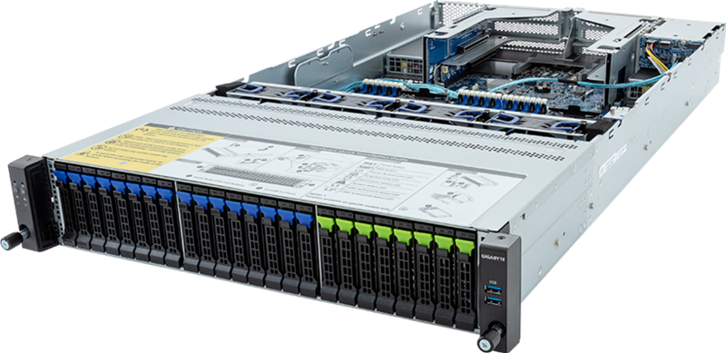 Gigabyte Server Platform R283-S98 / 2U / 2xIntel (Gen 4/5) / 2xHS / 32xDIMM / 8xSFF NVMe/SATA/SAS + 16xSFF SATA/SAS + 2xSFF SATA/SAS / 2x1GbE / 2xOCP 3.0 / 4xFHHL / 2x2000W / Rails / 1Y(R283-S98)