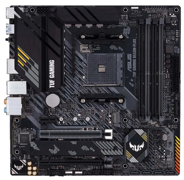 ASUS TUF GAMING B550M-PLUS,  Socket AM4, B550, 4*DDR4, HDMI+DP, CrossFireX, SATA3 + RAID, Audio, 2,5Gb LAN, USB 3.2*8, USB 2.0*6, COM*1 header (w/o cable) mATX ; 90MB14A0-M0EAY0