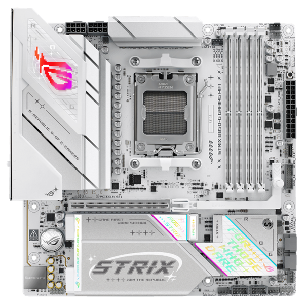 ASUS ROG STRIX B850-G GAMING WIFI, AM5, B850, 4*DDR5, 2*SATA, 4*M.2, 6*USB 3.2, 2*USB 2.0, Type-C, 2*PCIx16, DP+HDMI, ATX; 90MB1M30-M0EAY0