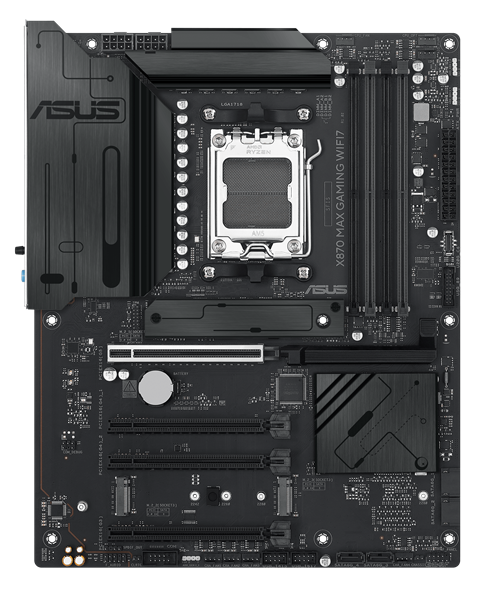 ASUS X870 MAX GAMING WIFI7, AM5, X870, 4*DDR5,  4*SATA, 3*M.2, 4*USB 3.2, 4*USB 2.0, 2*Type-C, 5*PCIx16, HDMI, ATX; 90MB1LY0-M0EAY0