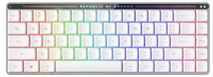 ASUS M603 FALCHION RX LP, 2.4 GHz RF, Bluetooth, 65%, PBT, RGB, White
