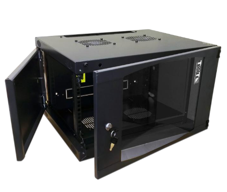 Шкаф настенный Next, 6U 550x600, стеклянная дверь, черный