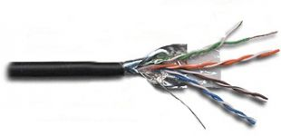 Кабель LANMASTER U/UTP, 4 пары, кат. 5Е, 350Mhz, PE, для внешней прокладки, с водоблок. слоем, 305 м