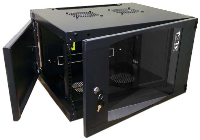 Шкаф настенный Next, 15U 550x600, стеклянная дверь, черный