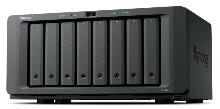 Synology QC 2,2GhzCPU/8Gb(32)/RAID0,1,10,5,6/8HP HDD SATA(3.5', 2.5')upto18 HDD (2xDX525)+2xM.2 slot/3xUSB3.2/2x2.5GbE(+1Expslot)/iSCSI/1xPS/1YW repl DS1821+