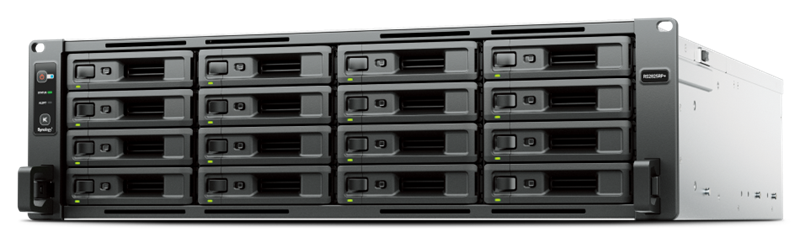 Synology Rack 3U QC3,35GhzCPU/8Gb(32)/RAID0,1,10,5,6/16hot plug (3,5' or 2,5')/upto 28hp with RX1225RP/2xUSB3.2/2xGbE/1x10GbE (1xExp.)/iSCSI/2xPS/no rail/1YW repl RS2821RP+