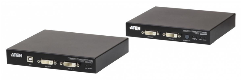 ATEN HDBaset2.0  USB 2.0 Dual DVI KVM EXTENDER W/EU ADP.