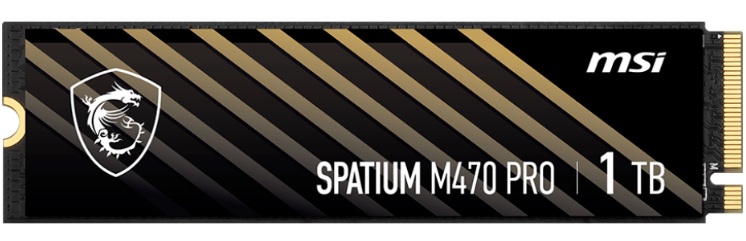 MSI SSD SPATIUM M470 PRO 1TB M.2 2280 PCle 4.0 NVMe R6000/W4500MB/s 3D NAND TLC MTBF 1.5M 950000/950000 IOPS 320TBW