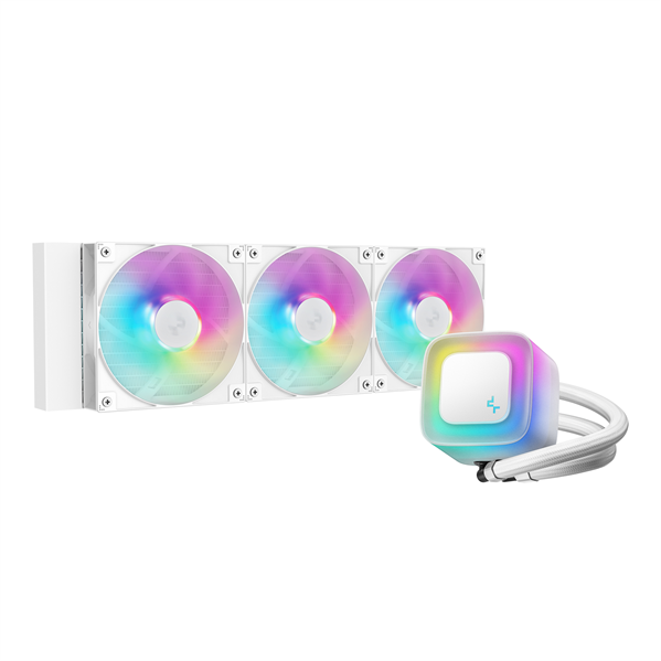 DEEPCOOL LE360 WH V2 LGA1851/1700/1200/115X/AM5/AM4 (6шт/кор,TDP 300W, ARGB Lighting, Anti-Leak edition, PWM, TRIPLE FAN, белый) RET (R-LE360-WHAMMN-G-2)