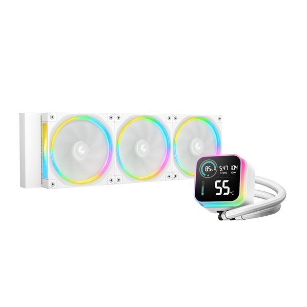 DEEPCOOL LQ360 ULTRA WH ARGB LGA20XX/1700/1200/115X/AM5/AM4 (6шт/кор,TDP 300W, ARGB Lighting, Anti-Leak edition, PWM PUMP, TRIPLE PWM FAN, белый) RET (R-LQ360-WHASMC-G-1)
