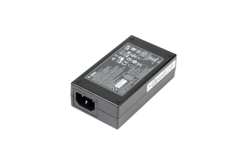 Zebra ASSY: MC33/34/93/94/TC22/27 Level VI AC/DC power supply. AC Input: 100-240V, 2.4A. DC Output: 12V, 4.16A, 50W. Requires: DC line cord