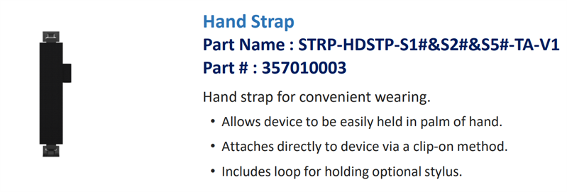 Bluebird ASSY: S10/S20 ((STPR-HDSTP-S1#&S2#&S5#-TA-V1) Handstraps