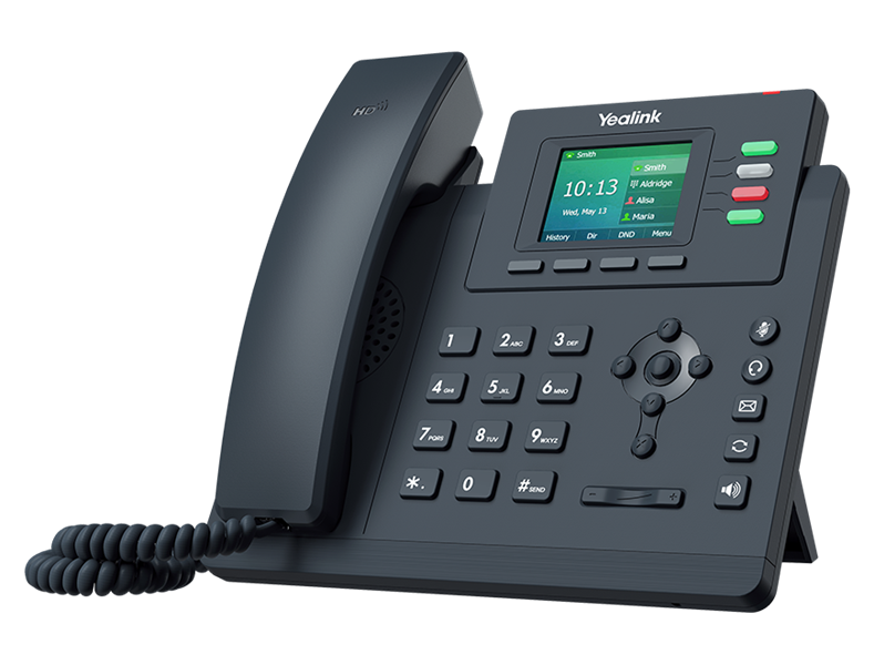 YEALINK SIP-T33G,  4 аккаунта, цветной LCD-экран 2.4" 320х240, PoE, GigE, шт. БП в комплекте