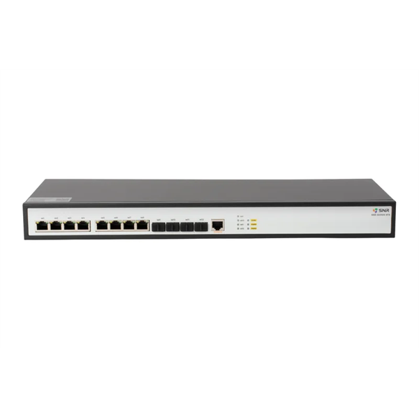 SNR Управляемый коммутатор уровня 2+, 8 портов 1/2.5/5/10GBASE-T, 4 порта 1/10G SFP+ встроенный БП ~220V AC