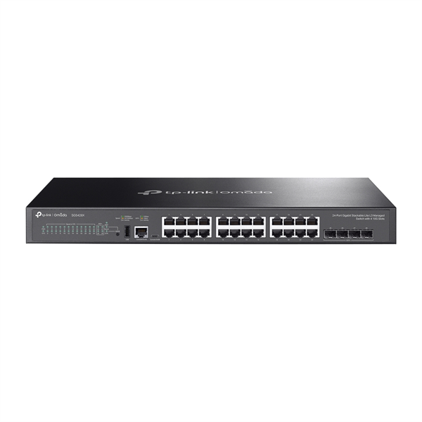 TP-Link SG5428X, Omada 24-Port Gigabit Stackable Lite L3 Managed Switch with 4 10G Slots