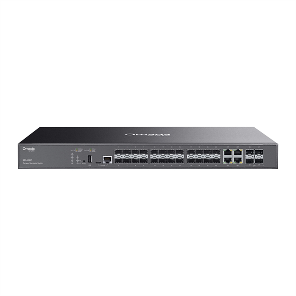 TP-Link SG5428XF, Omada Campus 24-Port SFP Stackable Lite L3 Managed Switch with 4 10G Slots