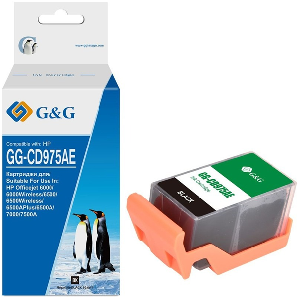 Cartridge G&G 920XL для Officejet 6000/6500/7000/75000 черный 1200 стр. аналог CD975AE  гарантия 36 мес.