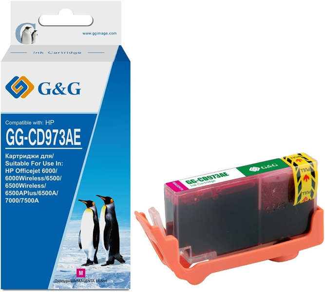 G&G GG-CD973AE пурпурный (14.6мл) для HP Officejet 6000/6500/6500A/7000/7500A